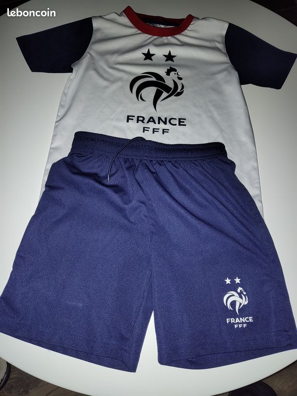 Maillot et short foot équipe de france 10 ans Sport Plein air