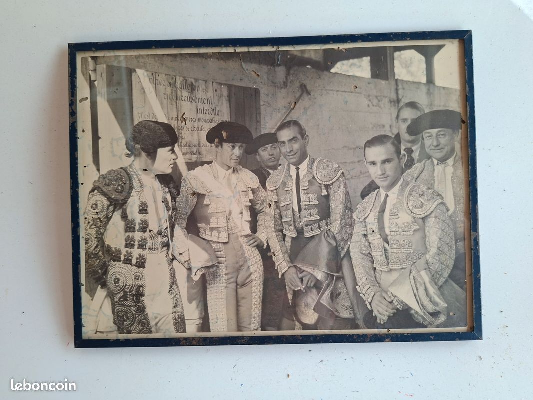 Photo Photographie ancienne dans cadre Corrida de Bordeaux 1938 Cagancho, Estudiante, Rafaelillo (image 2)