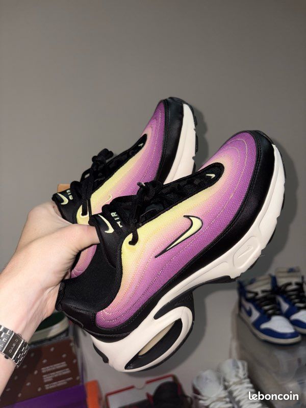 💜Nike air max portal noir hortensias blanc hyper violet citron(38