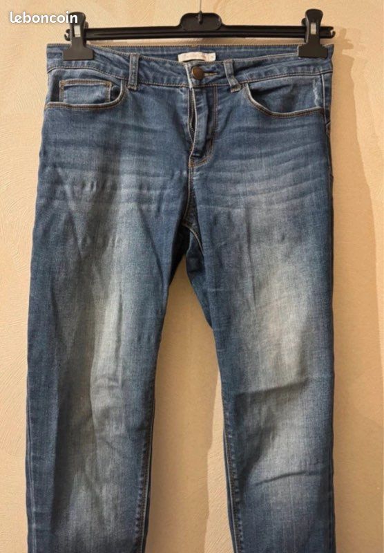 Jeans bleu marine push up slim t aille 38 gemo, met en valeur les fesses (image 3)