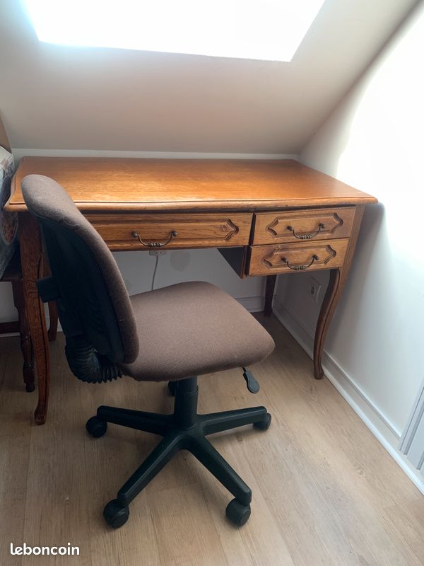 Bureau 3 tiroirs ancien (image 3)