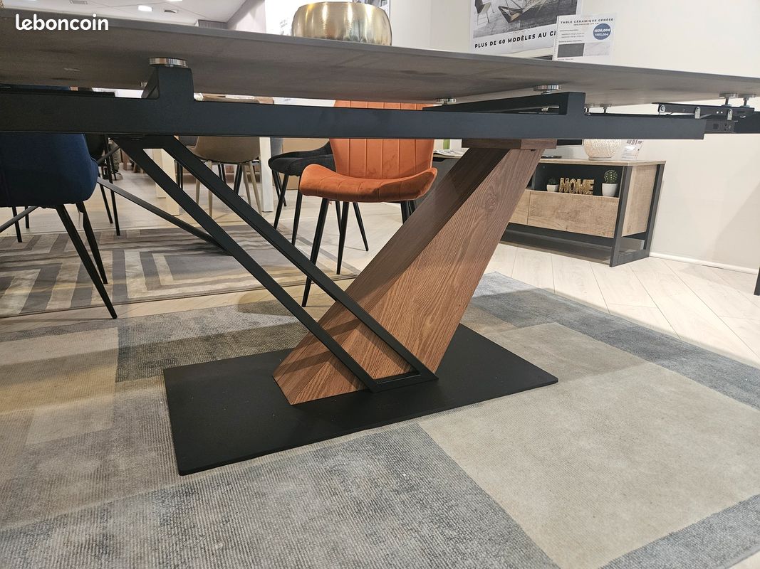 Pack Prestige : Table Céramique Extensible 160(220) x 90 cm GENESE + 6 Chaises ALAN pour 1 de plus (image 5)