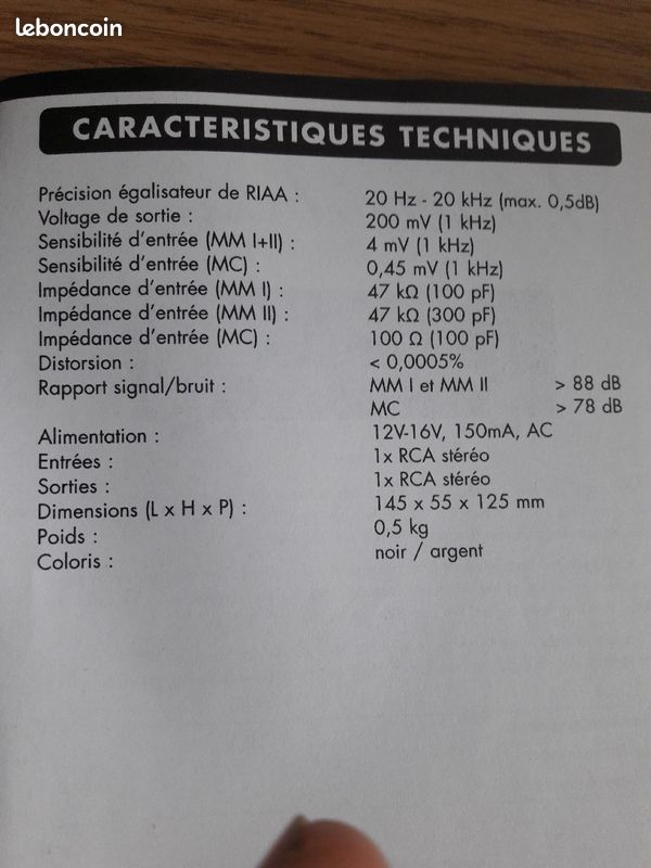 Préamplificateur Vincent PHO-112 (image 4)