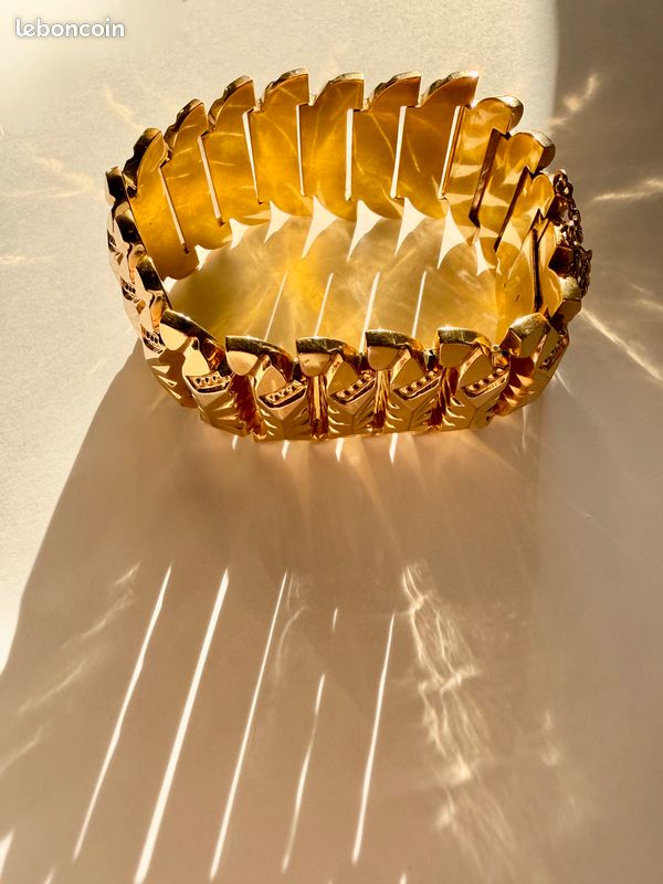 Bracelet Vintage – Charme Carte à Jouer Et Règles De Bridge, Années 1950, Doré