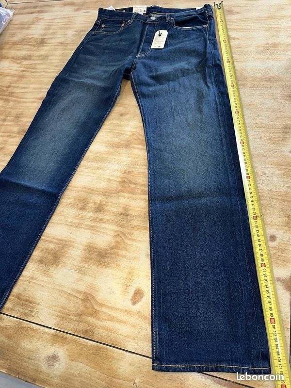 Jean Levi’s 501 Original Homme W32 L32 Bleu Stretch – Neuf avec Étiquettes (image 4)