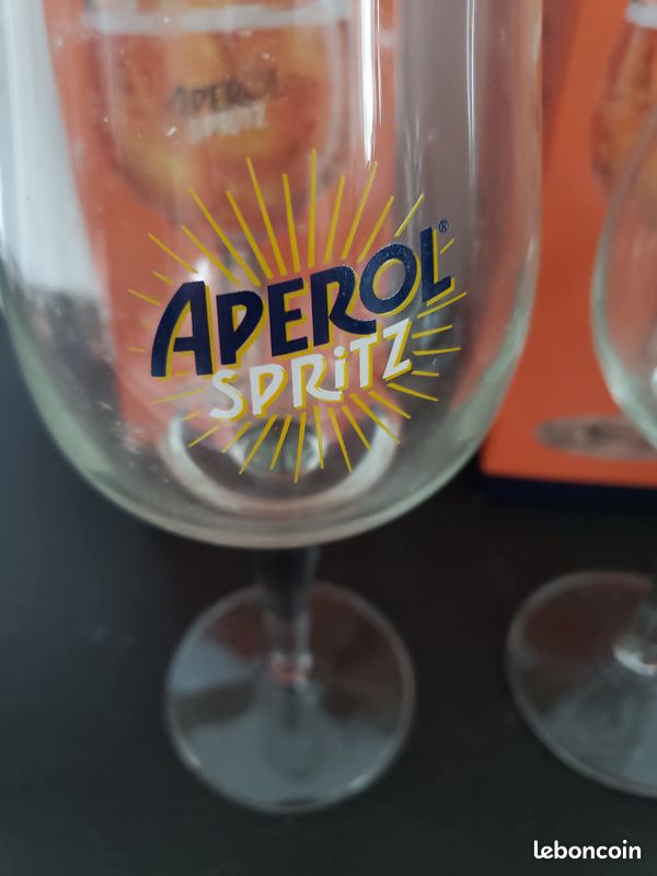 Lot 2 Verres Aperol Spritz Gravés + Pailles Et Dessous De Verre - Cadeau Original Cocktail