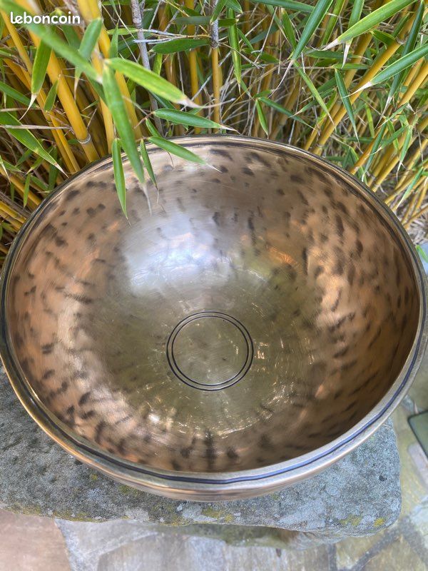 Rare véritable bol chantant tibétain full moon origine Nepal Sonotherapie zen yoga (image 4)