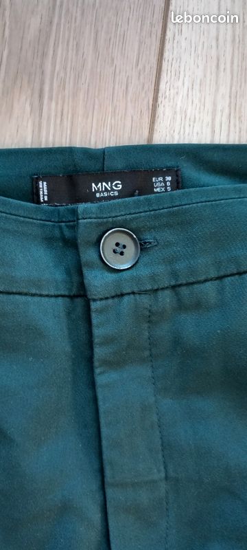 Pantalon vert mango (image 3)