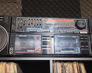 POSTE GHETTO BLASTER PHILIPS D8334 TANDEM VINTAGE boombox Radio Ok Cassette Hs