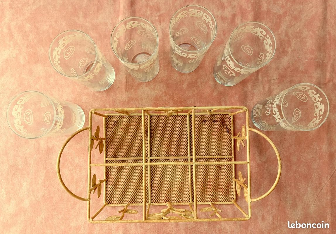 Verres droits avec leur panier métallique (image 4)