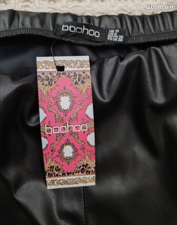 Jupe En Simili Cuir Rose Boohoo - Taille 8, Longueur Genou, Neuve Avec étiquettes