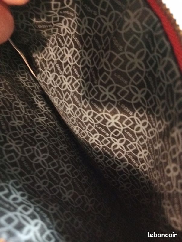 Superbe pochette cuir grainé rouge Lodis. Neuve (image 7)
