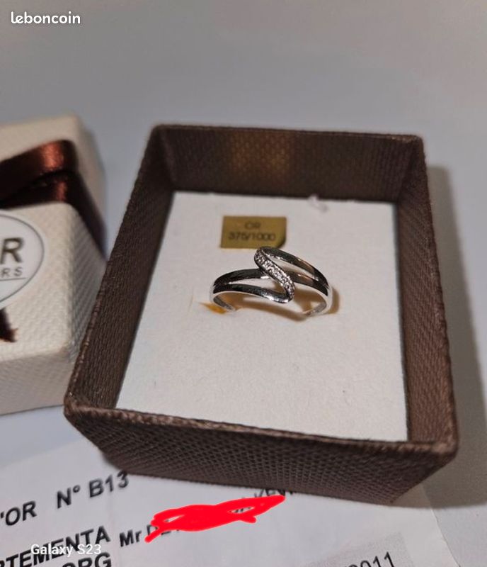 Bague Or blanc avec certificat (image 1)