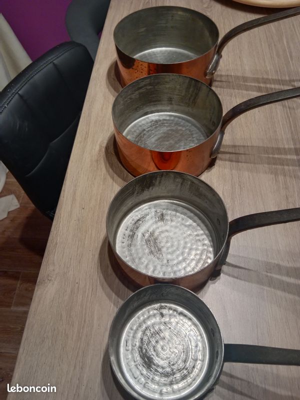 Lot d 4 Casseroles cuivres (image 1)