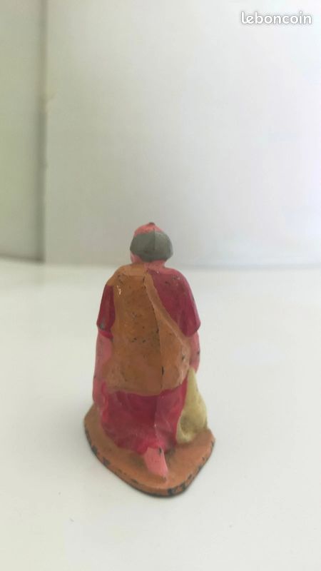SANTON - Devineau, Pieraccini, Bacci - Berger agneau à genoux (6 cm réel)(fer) (image 2)