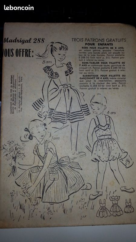 Patron de la revue madrigal n°288 pour enfants (image 1)