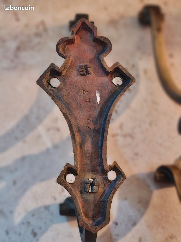 3 patères anciennes de porte bronze laiton (image 12)