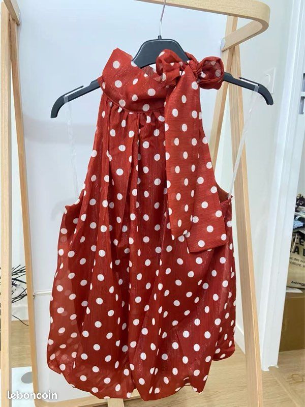Débardeur top rouge à pois (image 3)
