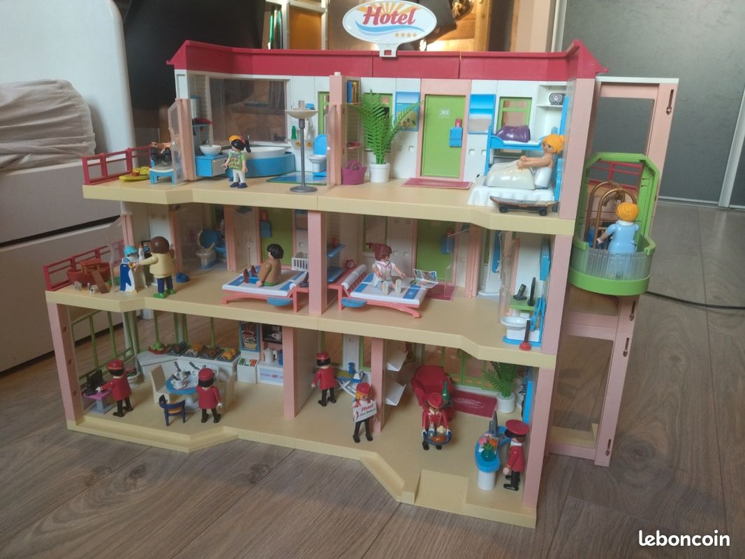 Lot Playmobil 5265 - Extension Grand Hôtel - Complet Avec Accessoires Et Personnages - Très Bon État