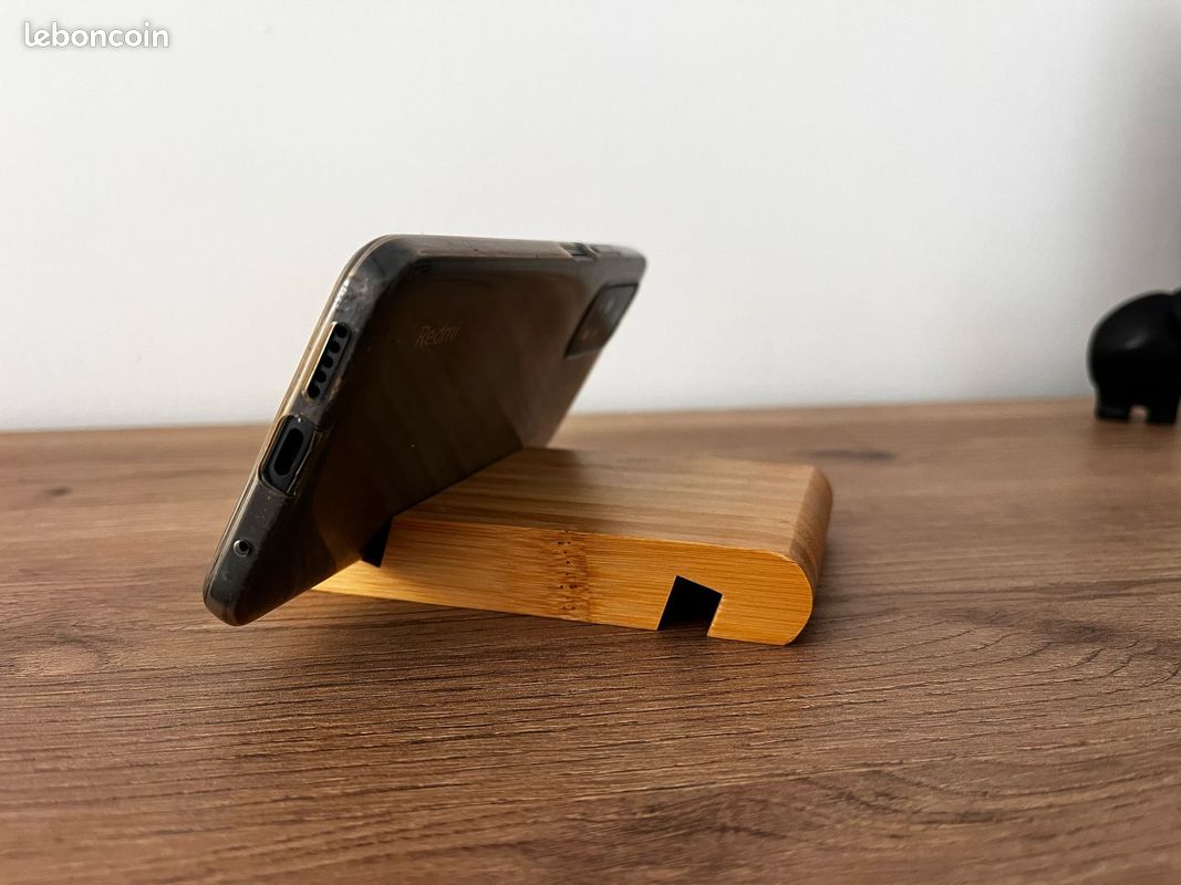 Belle Vous Support Telephone En Bois Marron Foncé - Table De Nuit Et Table De Chevet - Vide Poche Pour Portefeuille, Montre, Clés Et Gadgets - Cadeau Anniversaire Homme, Père