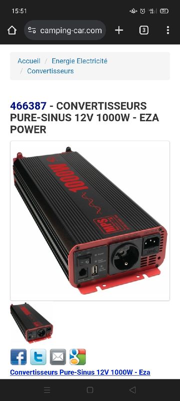 Convertisseurs Pure-Sinus 12V 1000W - Eza Power