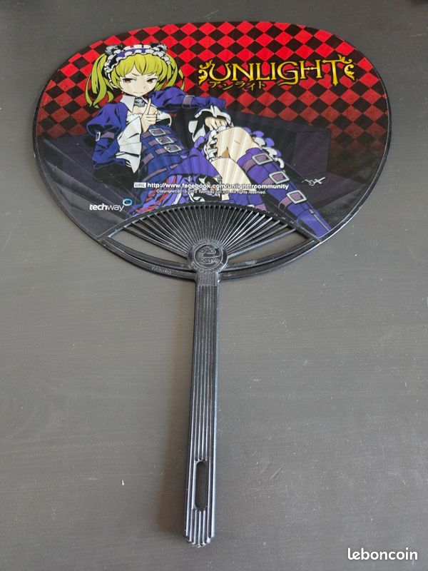 Éventail uchiwa Unlight (アンライト) - goodies jeu vidéo Techway - Recto/Verso (image 2)