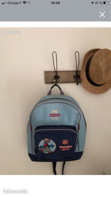 Sac à dos bleu, poivre blanc (image 1)