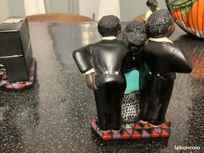 Figurine jazz afro-américain vintage groupe de 3 chanteurs 1994 Parastone (image 2)
