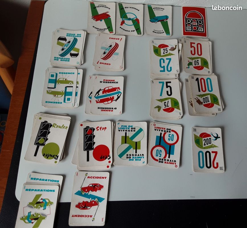 Pièces de jeu : cartes du 1000 bornes (image 1)