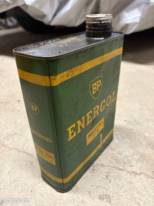 ANCIEN BIDON D'HUILE BP ENERGOL France Vintage oil can vieux vert EUR 29,90 - FR