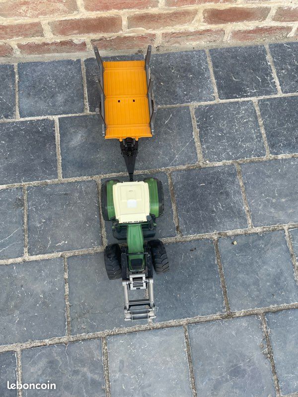 Bruder tracteur Favorit avec fourche avant et remorque forestière (image 3)