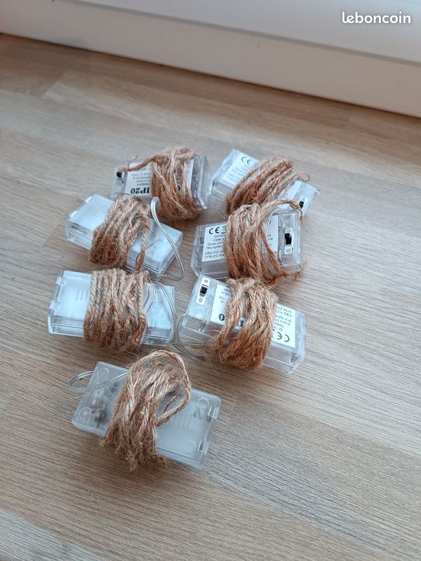 7 Guirlandes led toile de jute mariage déco (image 1)