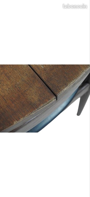 Table ronde Hans Olsen Frem Røjle Roundette teck 5 chaises scandinave danois vintage extensible salle manger (image 7)