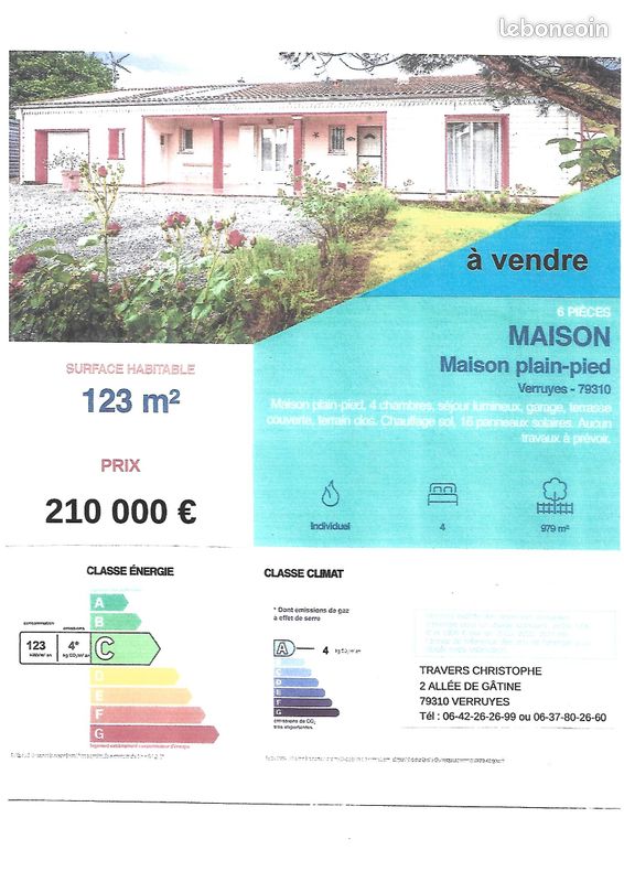 Maison 5 pièces 123 m² · à Verruyes · 123 m² · 210 000 €
