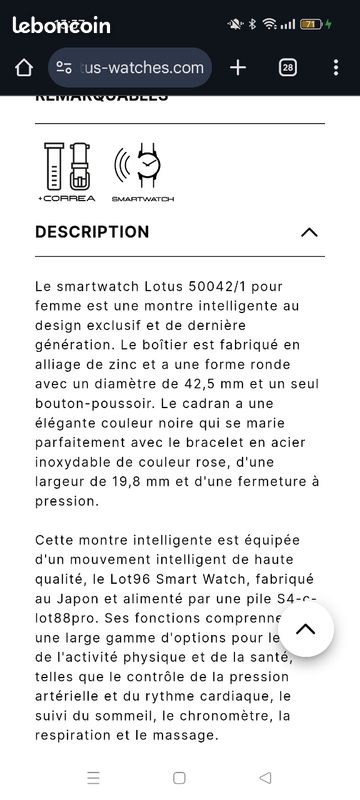 Montre connectée femme Lotus (image 4)