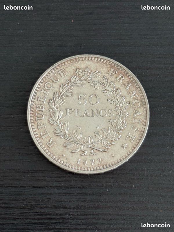 Pièce 50 Francs Hercule 1977 Argent (image 1)
