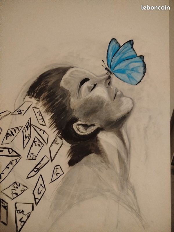 Tableau femme papillons (image 2)