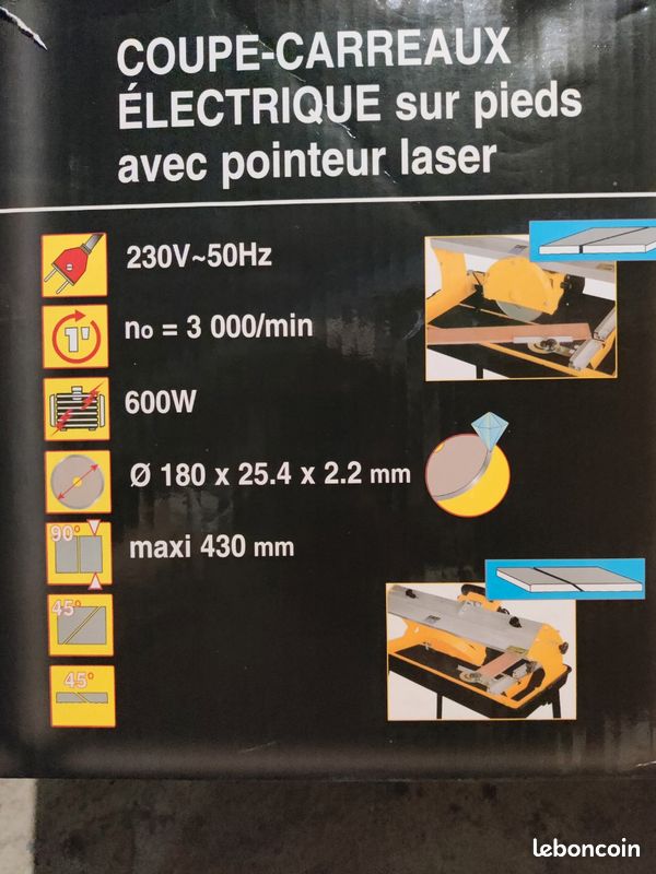 Scie carrelage à eau sur table avec guide laser (image 3)