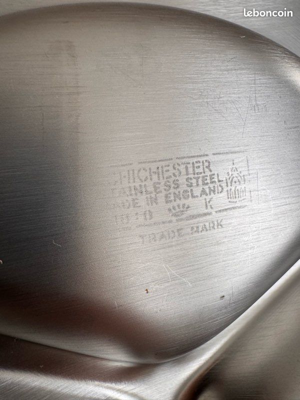 Plat Vintage Chichester Inox Brossé – Années 70, Grand Format, 3 Compartiments