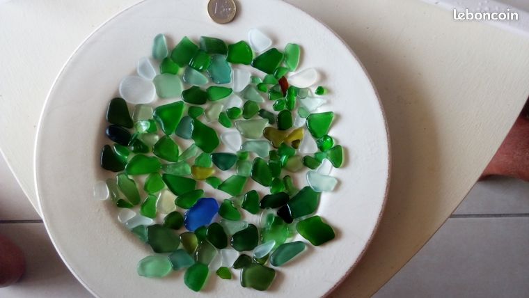 Conch Shell Charm on a Surf Tumbled Sea Glass Ornament Perfect for Conch Shell Charm on a Surf Tumbled Sea Glass Ornament Perfect for