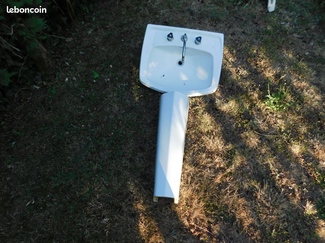 Lavabo blanc colonne (image 2)