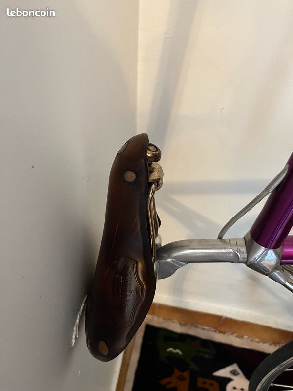 Vélo vintage cadre léger sur mesure selle Brooks guidoline multicolore (image 3)
