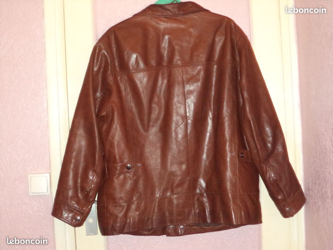 Veste Cuir " Feraud " T52 / XXL Marron / KameL (image 2)