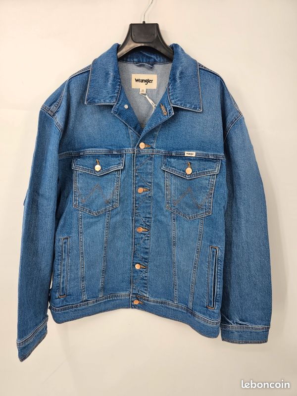 Veste En Denim Anti-fit Wrangler Pour Homme - Coupe Décontractée, 93% Coton E3 + 6% Coton Recyclé, Style Décontracté