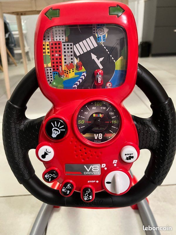 Smoby - Simulateur de conduite Pilot V8 - Rouge et noir - 370206 - Jeux - Jouets