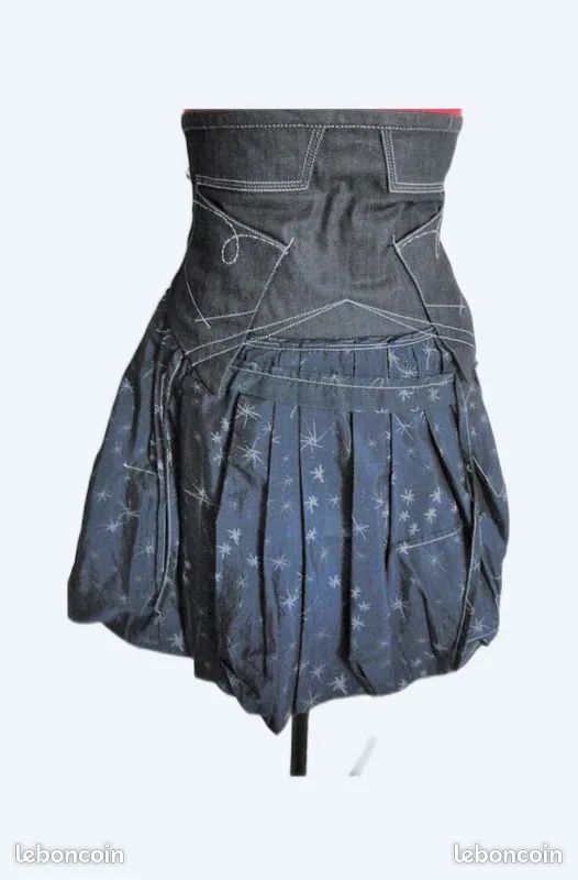 Jupe Noire Mini Marithé Et François Girbaud - Taille 40, Occasion Très Bon état