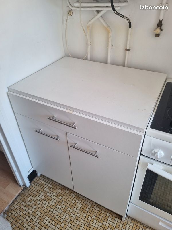 Meuble de cuisine blanc avec tiroir (image 2)