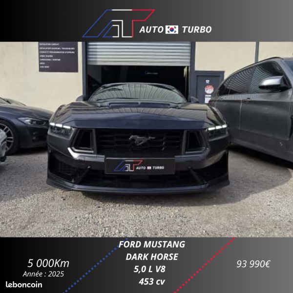 Ford MUSTANG FASTBACK 5.0 V8 453CH DARK HORSE / PAS DE MALUS / CERAMIQUE COMPLETE / PPF / EXTENSION (image 2)