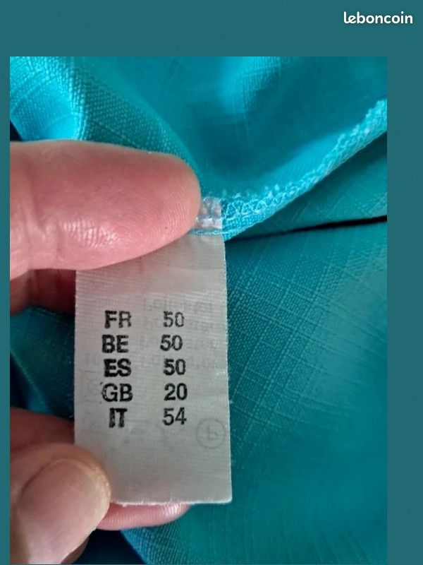 👗 Jupe Droite Midi Turquoise avec Ceinture - Taille 46 (Étiquette 50) (image 8)