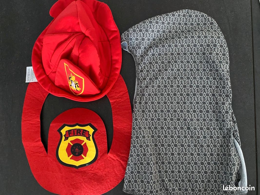 Lot de chapeaux déguisement: pompier, police et chevalier (image 1)